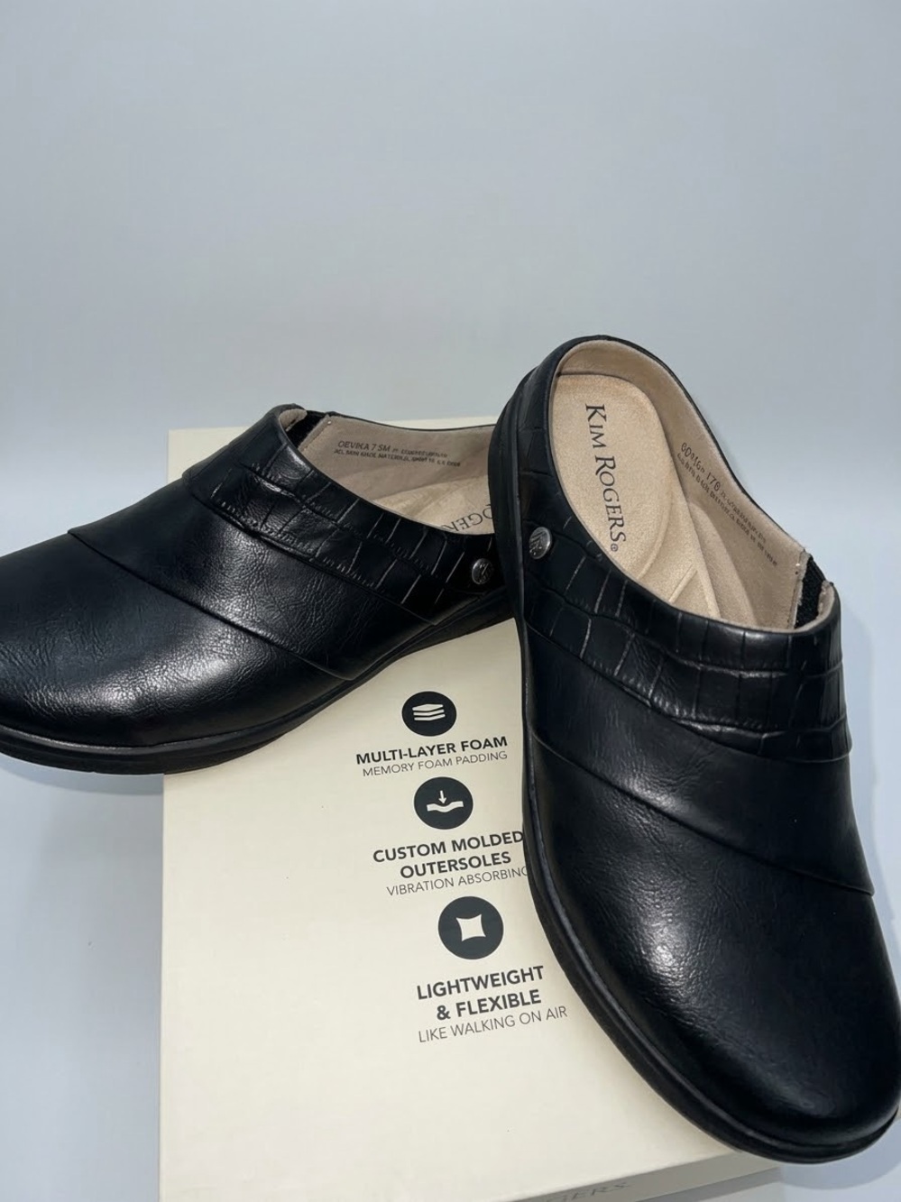 Kim Rogers Black Slip-On Clogs - 7 1/2 - NEW